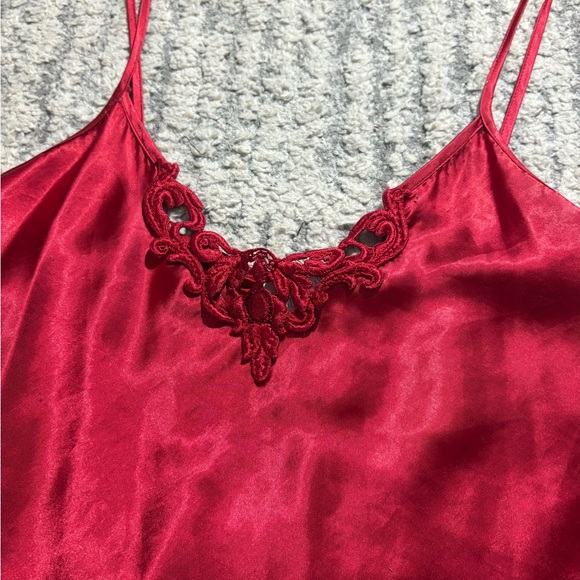 Vintage secret treasures red satin sexy slip dress size M - Picture 2 of 7